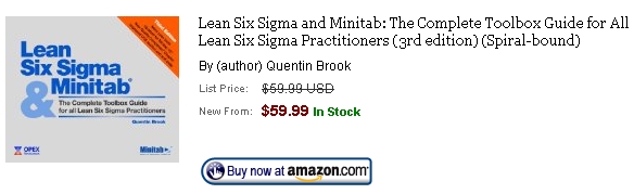 minitab statistical software book for lean six sigma