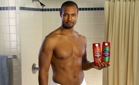 old spice guy picture in shower