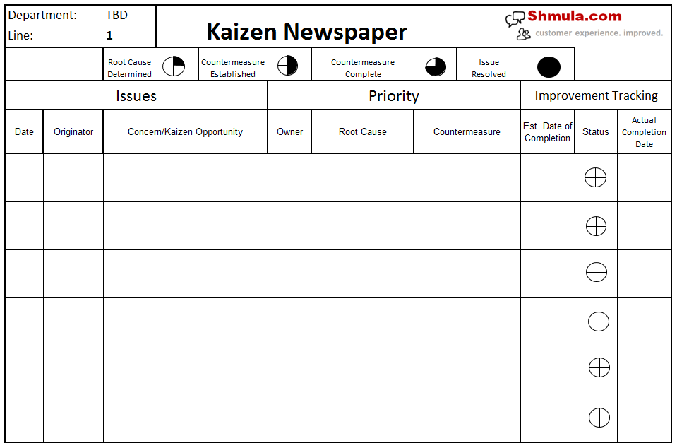 Kaizen Event Template Excel - Printable Word Searches